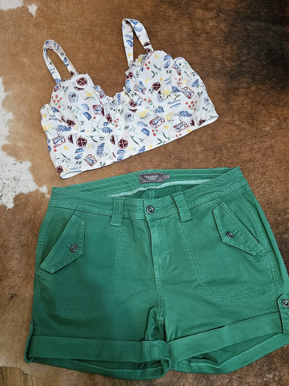 New Sardine & Fruit Farmers Market Corset & Green Torrid Chinos 12 Xl